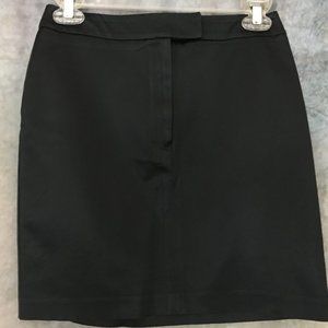 Black satin-stretch miniskirt